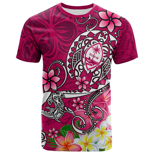 Guam T-Shirts - Turtle Plumeria (Pink)