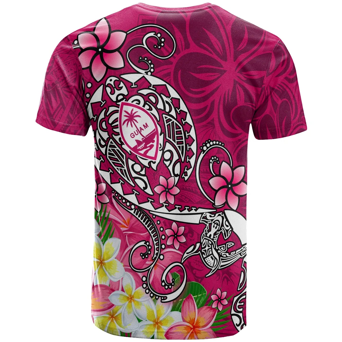 Guam T-Shirts - Turtle Plumeria (Pink)