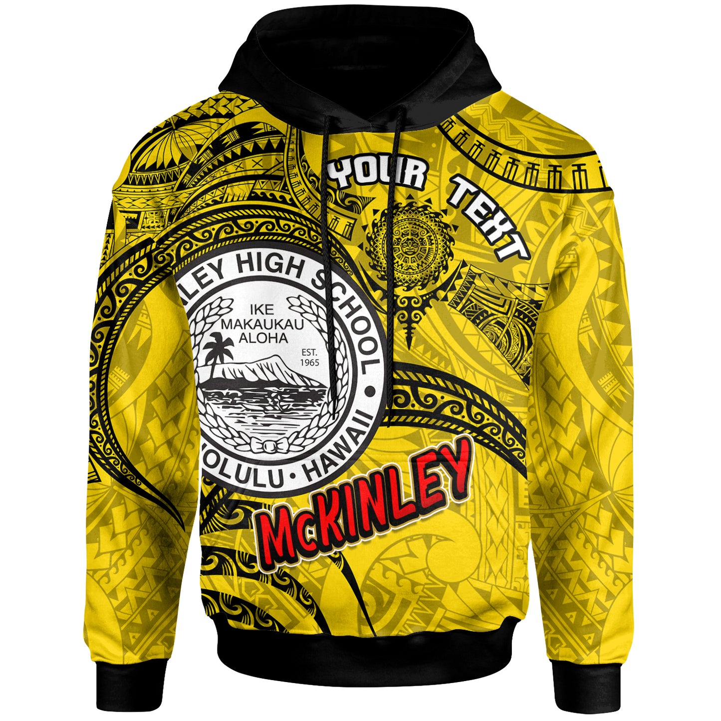 Hawaii President William McKinley High School Custom Hoodie - McKinley High School Polynesian Pattern