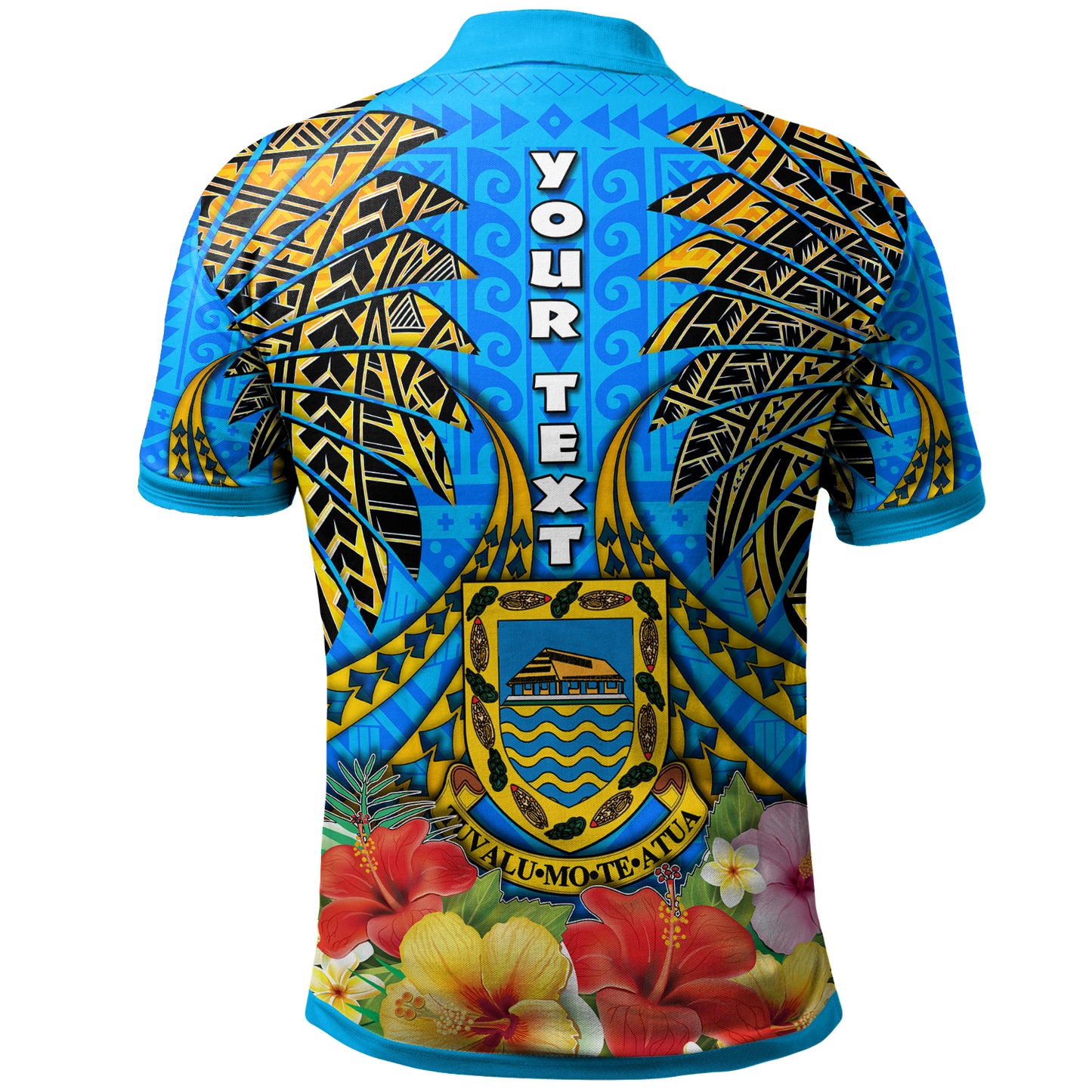 Tuvalu Polynesian Polo Shirt - Custom Tuvalu Independence Day with Polynesian Hibiscus Polo Shirt