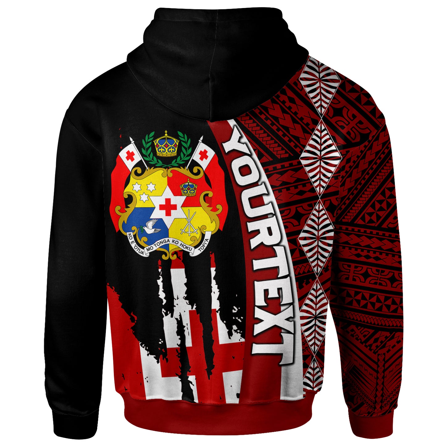 Tonga Hoodie - Custom Coat Of Arms Tapa Tonga Patterns Hoodie