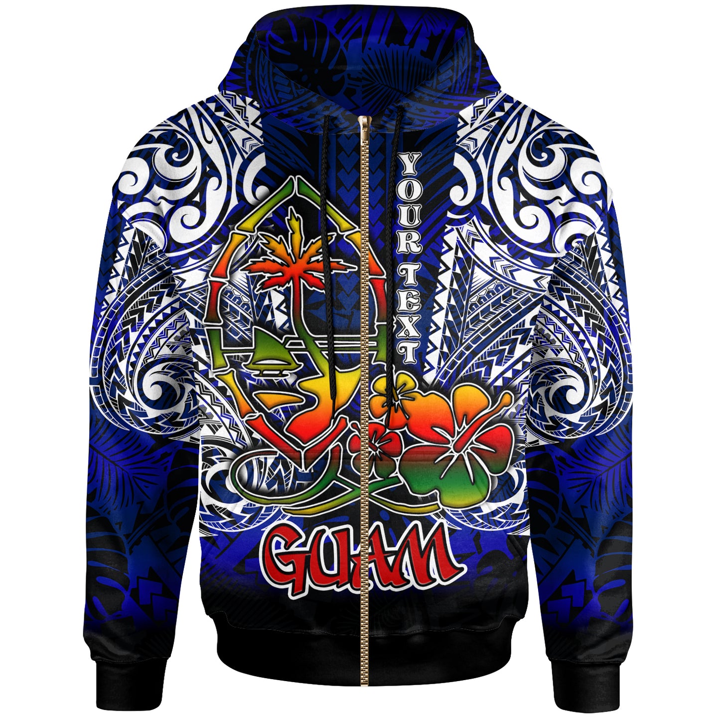 Guam Hoodie - Custom Guam Independence Day With Polynesian Tattoo Patterns