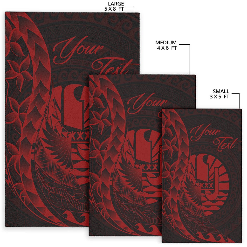 Tahiti Area Rug - Custom Personalised Polynesian Pattern Style Red Color