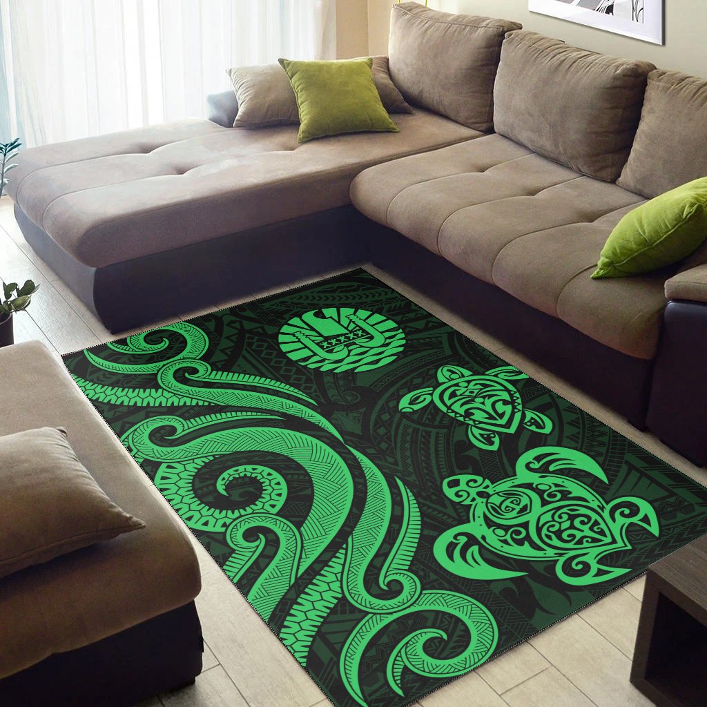 Tahiti Area Rug - Green Tentacle Turtle