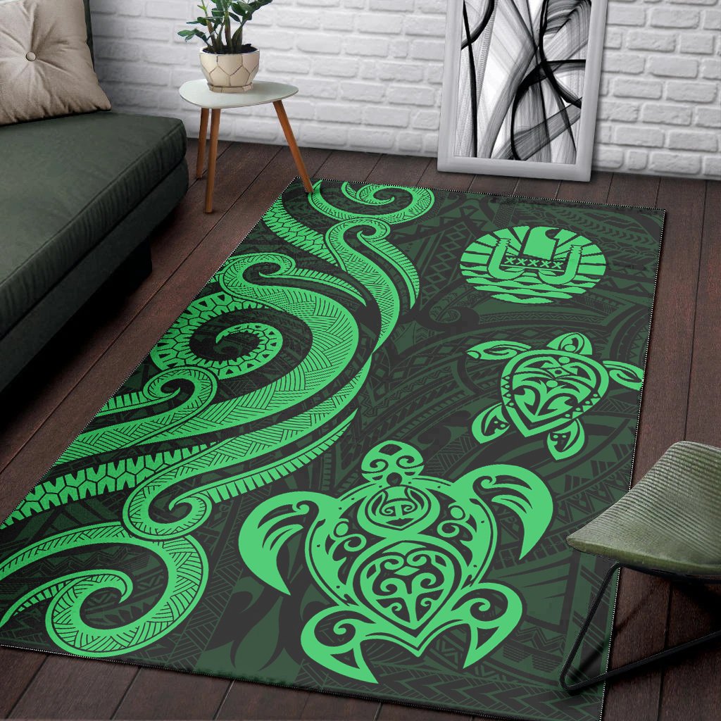 Tahiti Area Rug - Green Tentacle Turtle