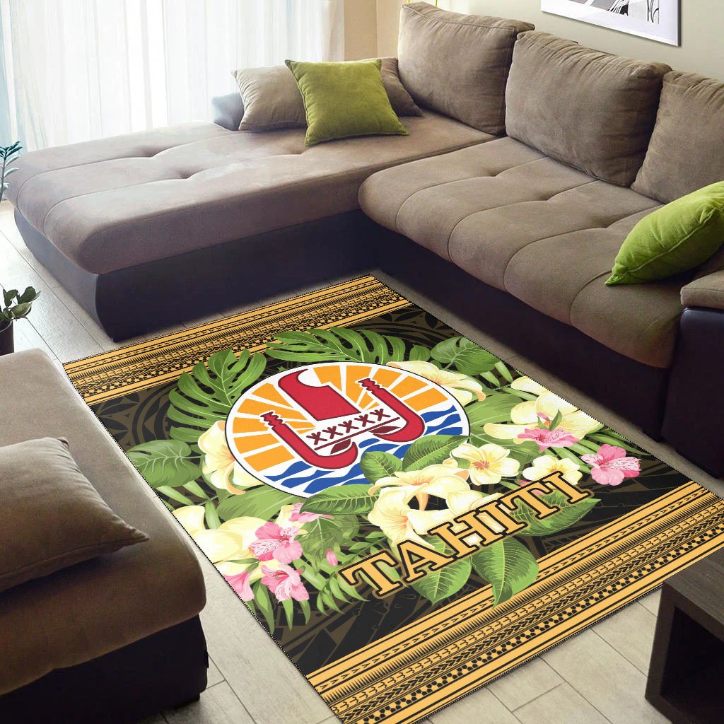 Tahiti Area Rug - Polynesian Gold Patterns Collection