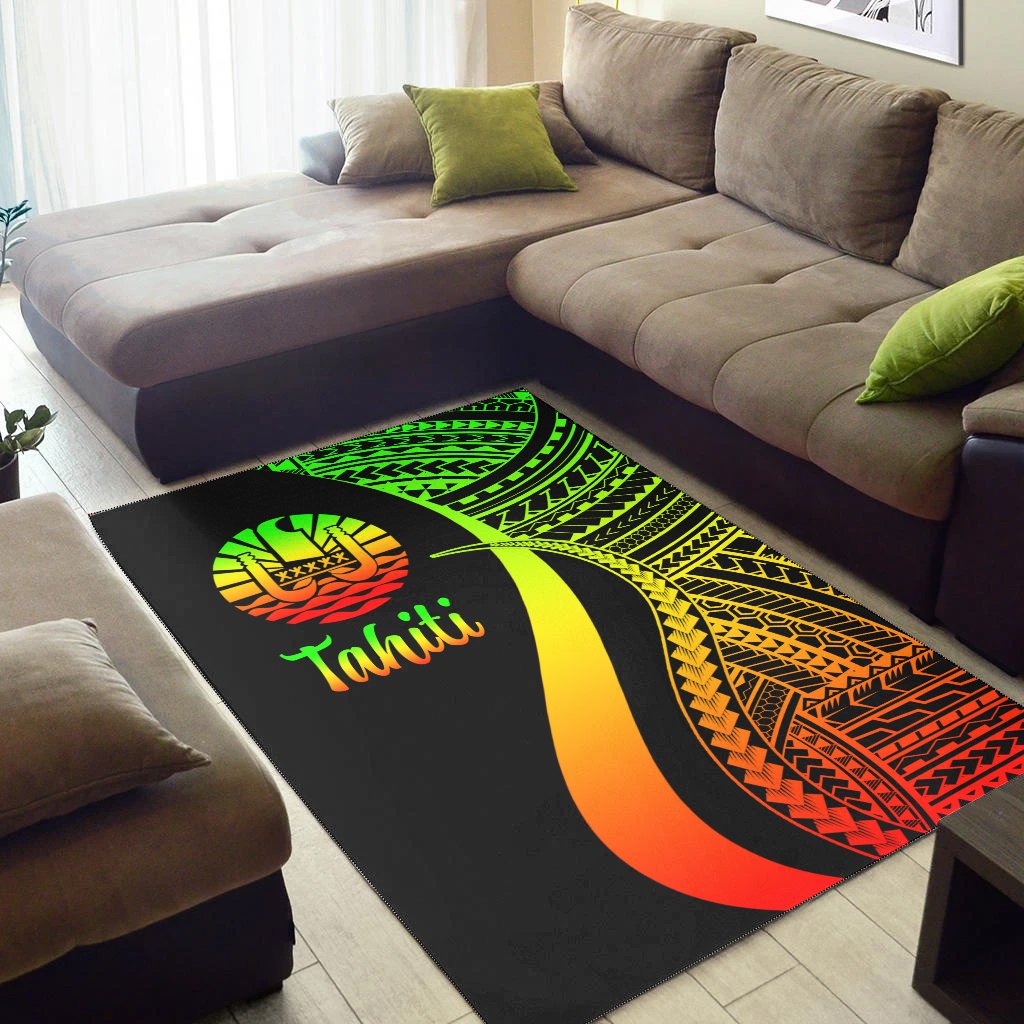 Tahiti Area Rug - Reggae Polynesian Tentacle Tribal Pattern
