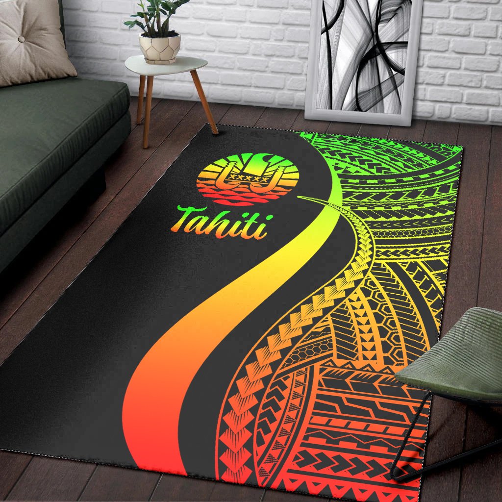 Tahiti Area Rug - Reggae Polynesian Tentacle Tribal Pattern