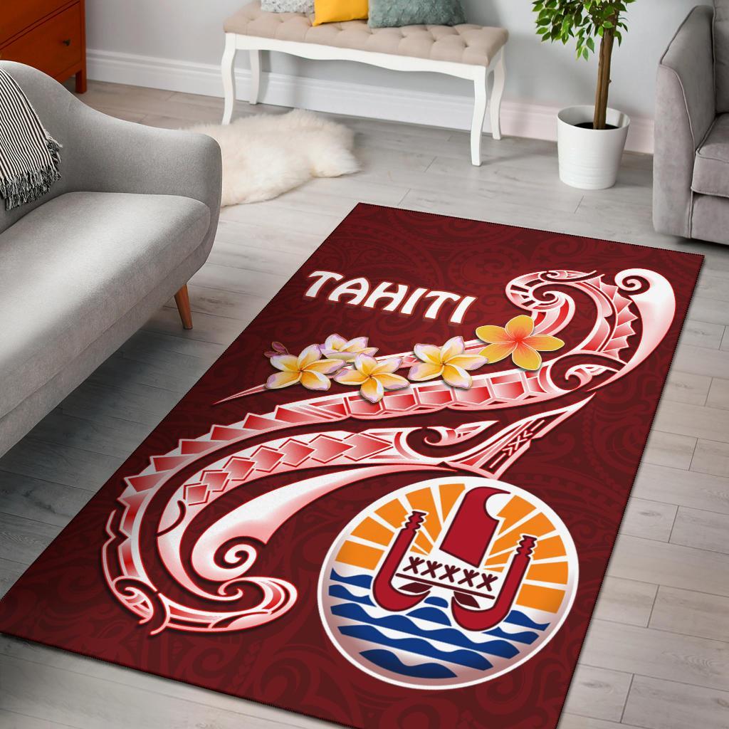 Tahiti Area Rug - Tahiti Seal Polynesian Patterns Plumeria- BN25