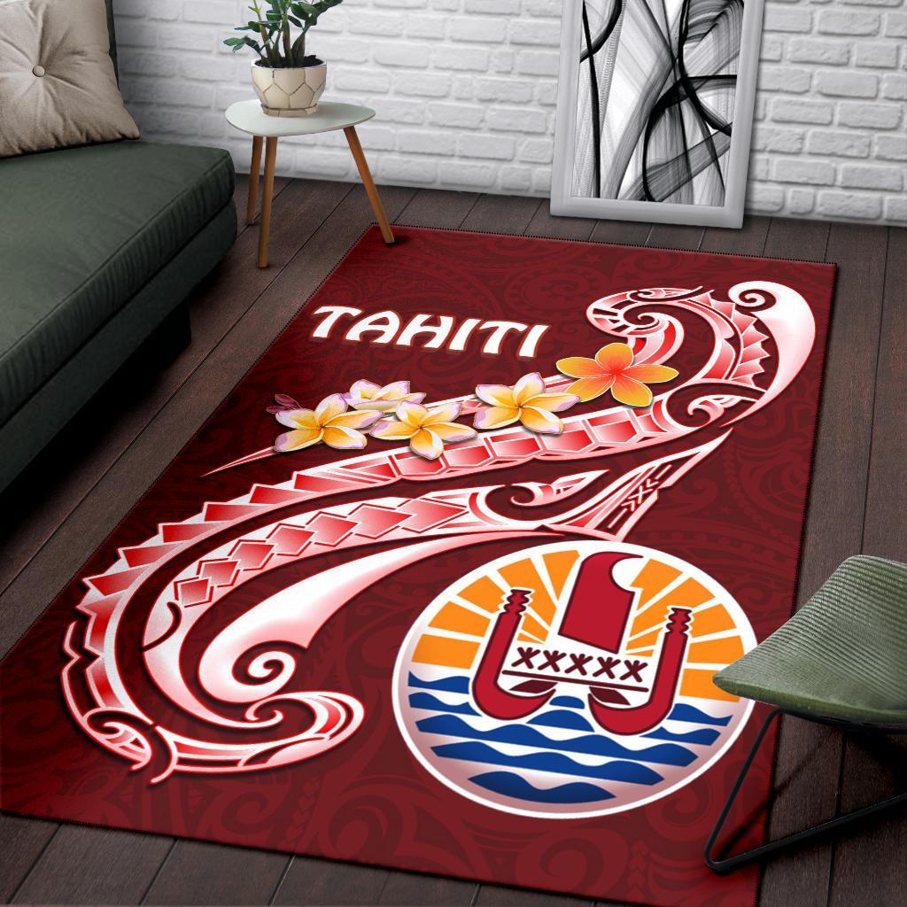 Tahiti Area Rug - Tahiti Seal Polynesian Patterns Plumeria- BN25