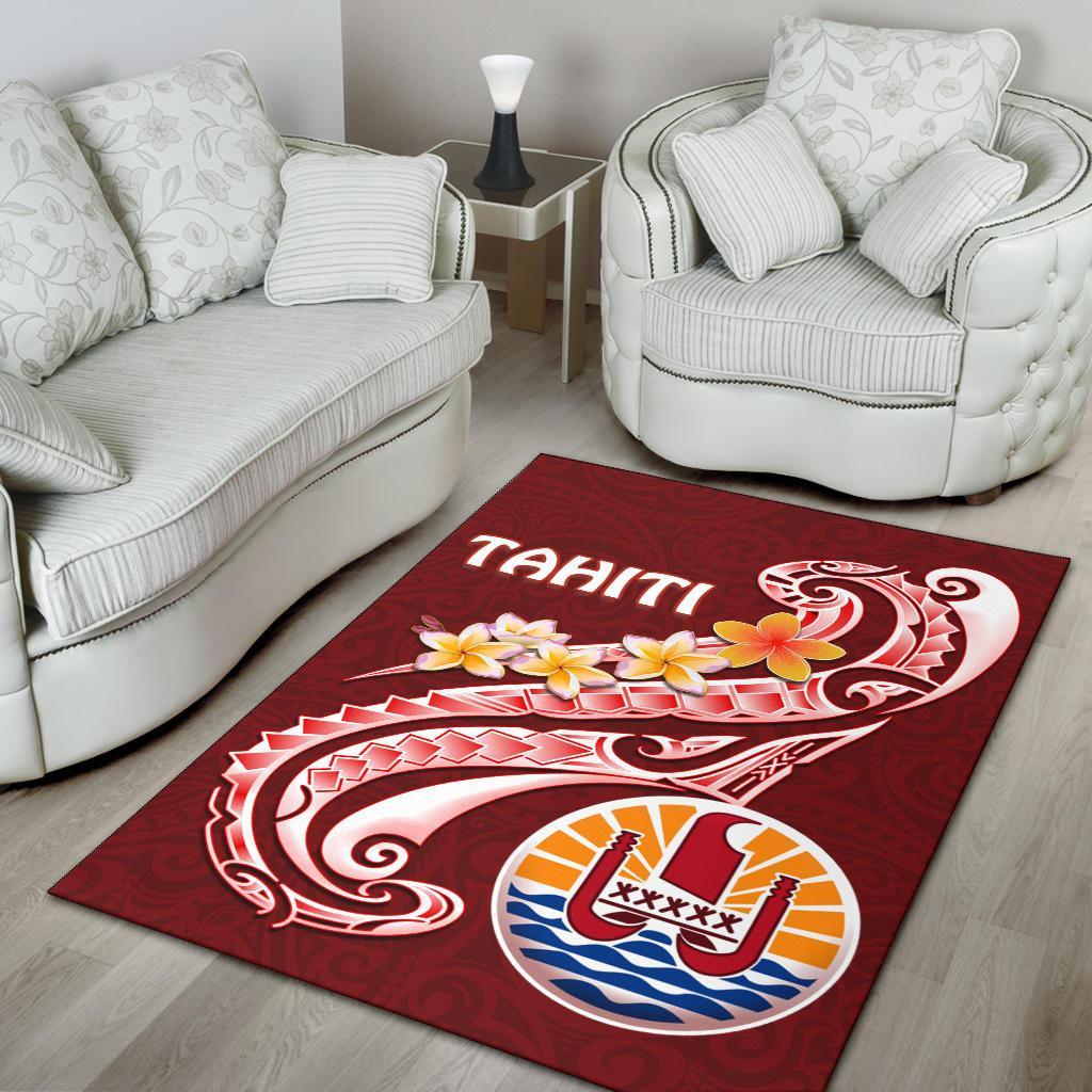 Tahiti Area Rug - Tahiti Seal Polynesian Patterns Plumeria- BN25