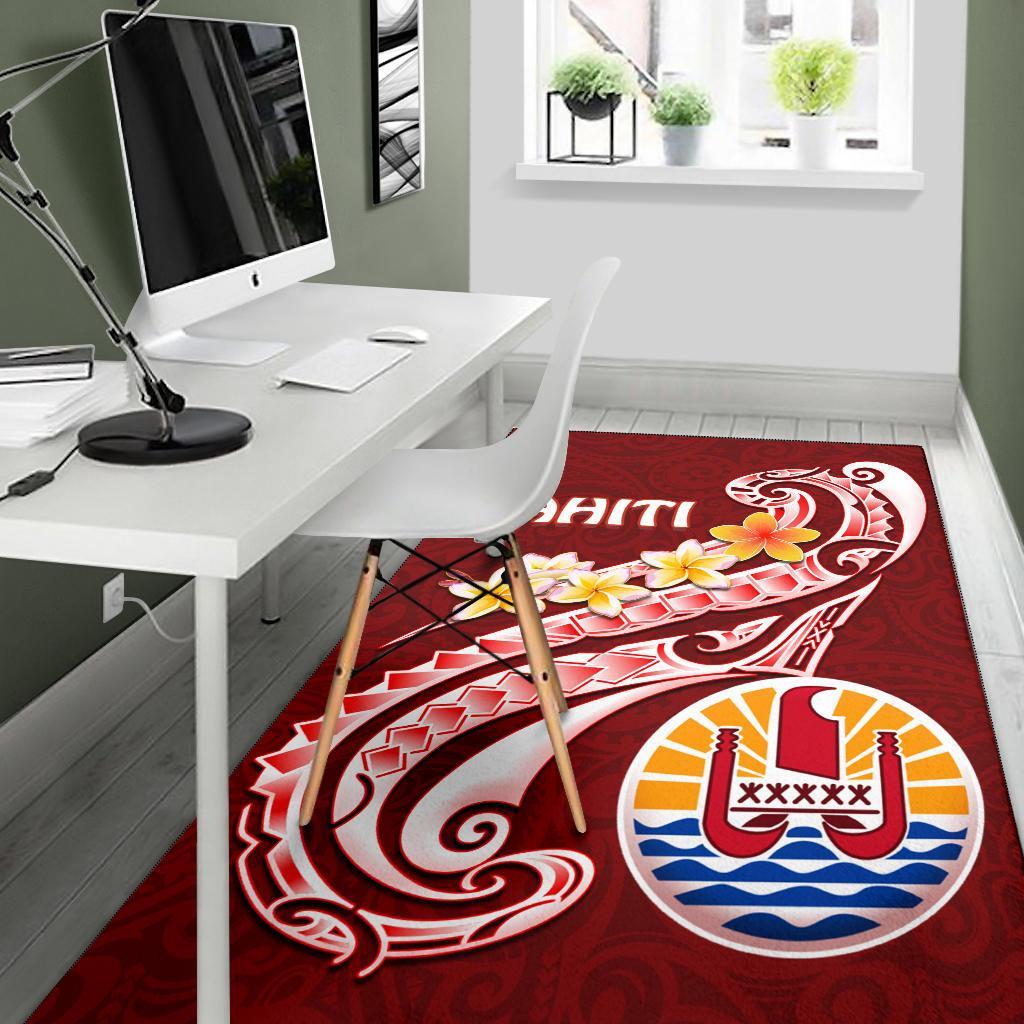 Tahiti Area Rug - Tahiti Seal Polynesian Patterns Plumeria- BN25
