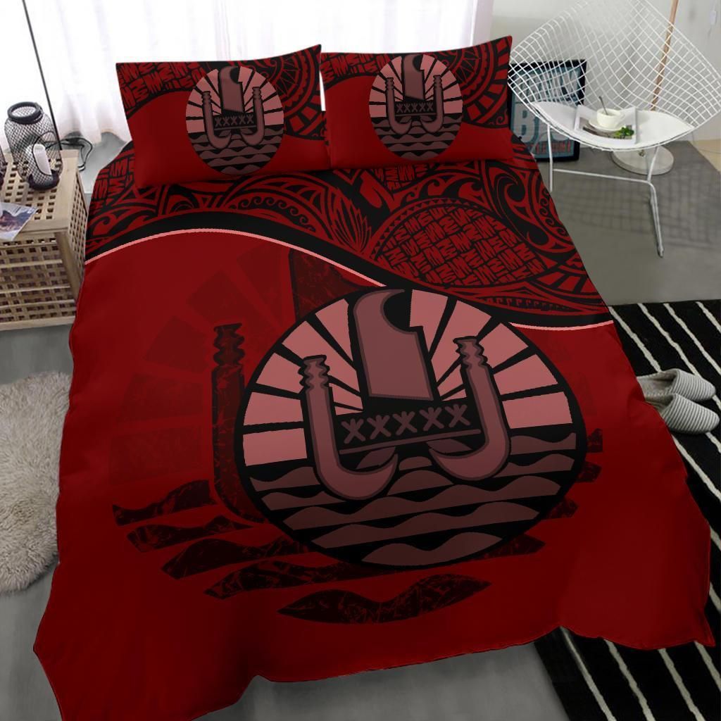 Tahiti Duvet Cover Set - Tahiti Flag Red