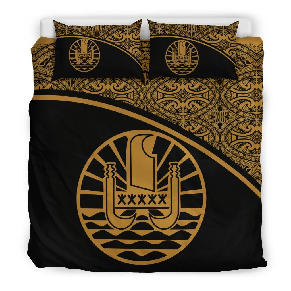 Tahiti Duvet Cover Set - Gold Curve Style