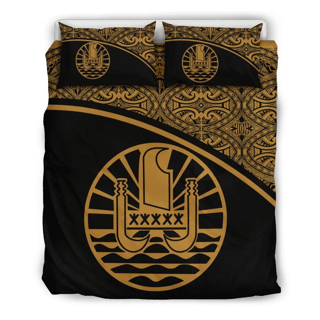 Tahiti Duvet Cover Set - Gold Curve Style