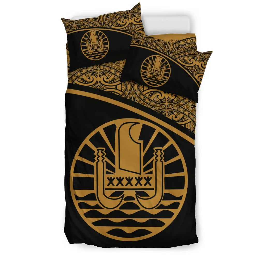 Tahiti Duvet Cover Set - Gold Curve Style