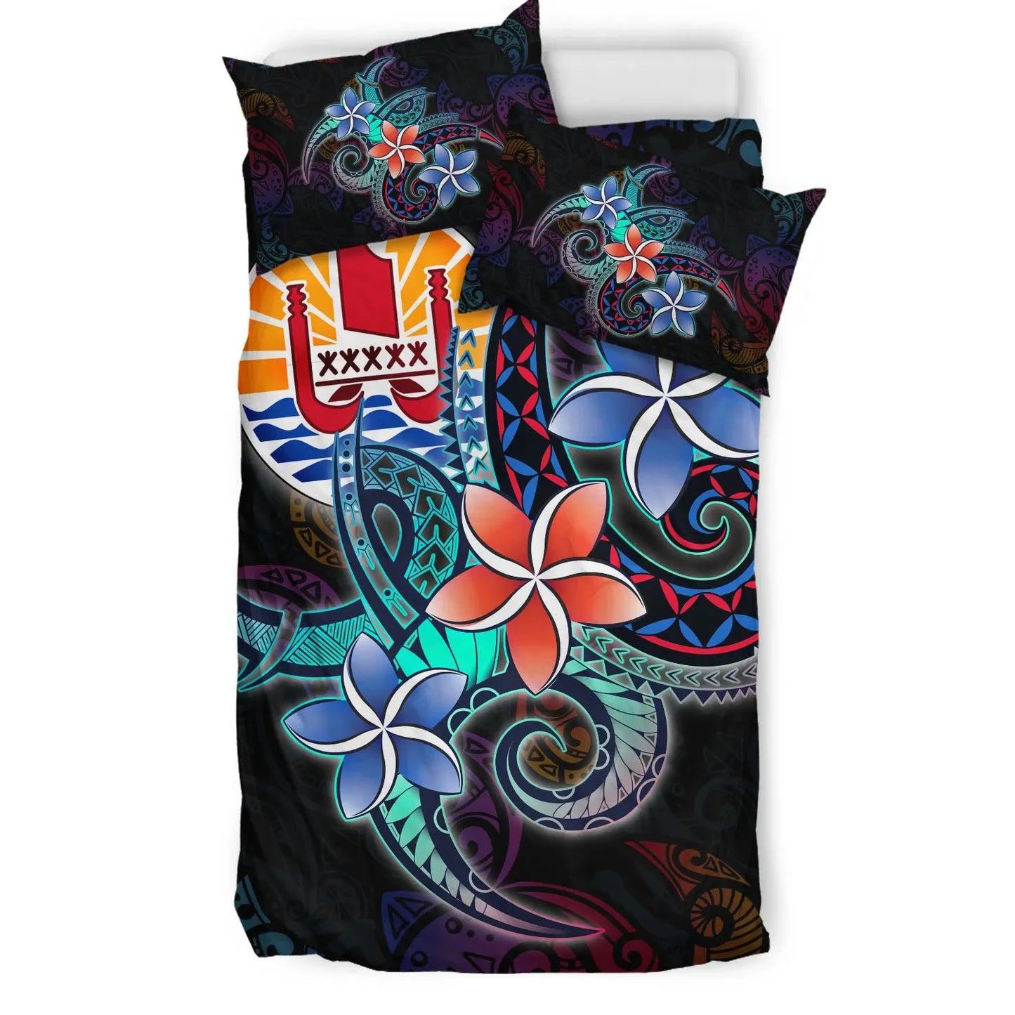 Tahiti Bedding Set - Plumeria Flowers Style