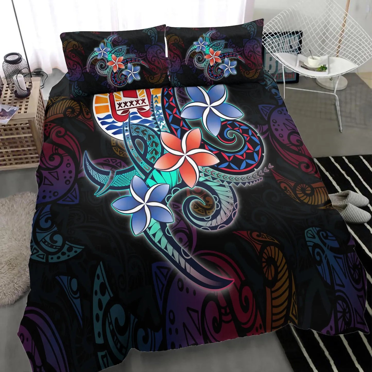 Tahiti Bedding Set - Plumeria Flowers Style