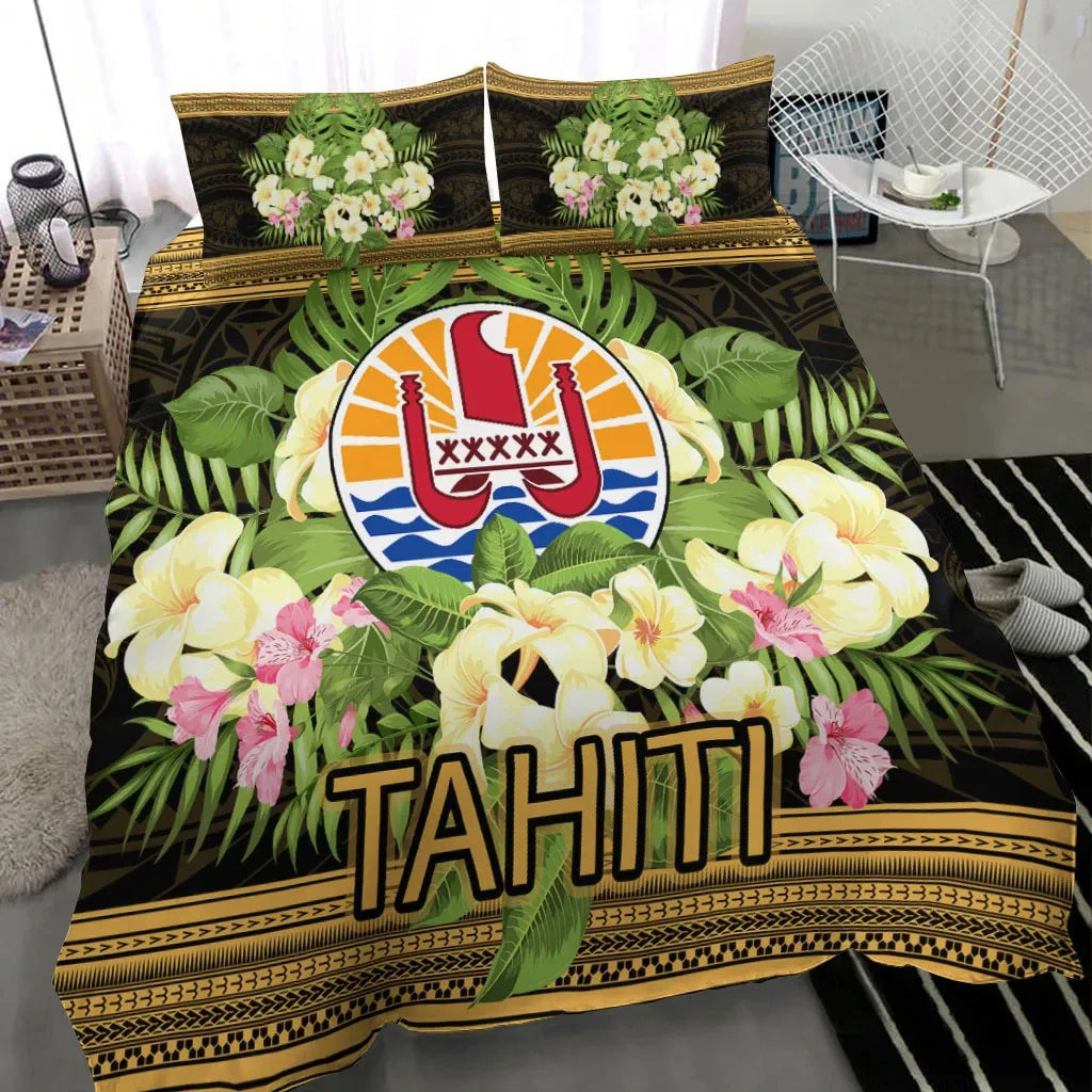 Tahiti Bedding Set - Polynesian Gold Patterns Collection