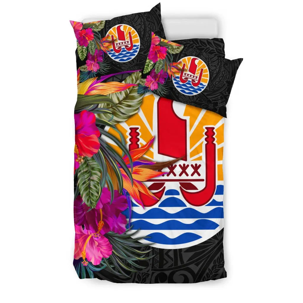 Tahiti Bedding Set - Polynesian Hibiscus Pattern
