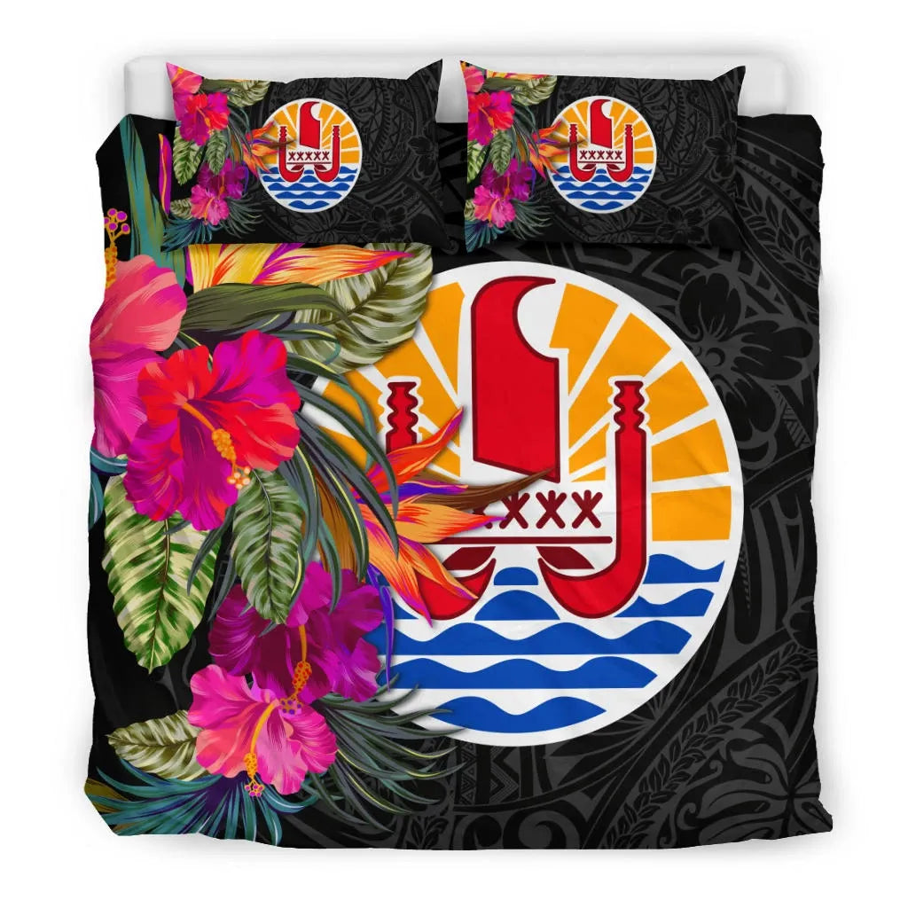 Tahiti Bedding Set - Polynesian Hibiscus Pattern