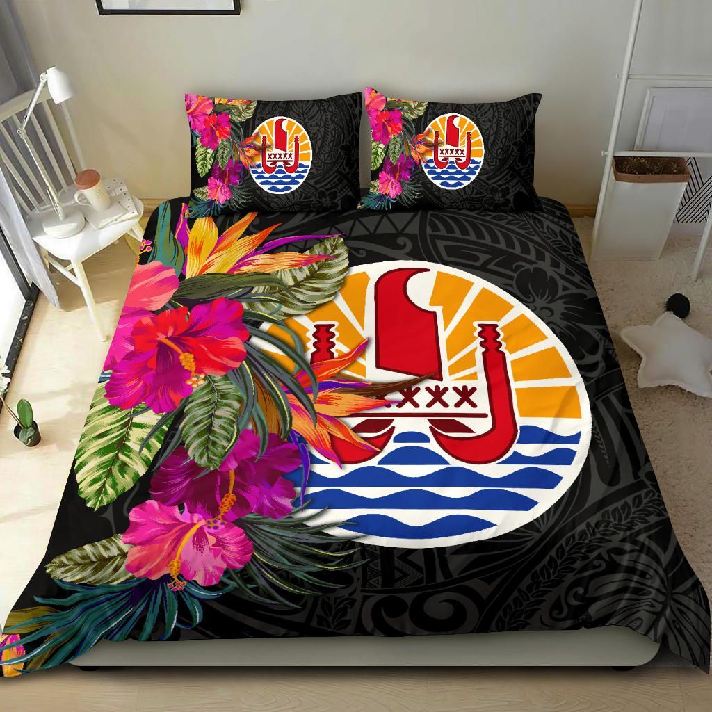 Tahiti Bedding Set - Polynesian Hibiscus Pattern