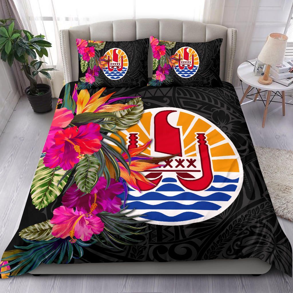 Tahiti Bedding Set - Polynesian Hibiscus Pattern
