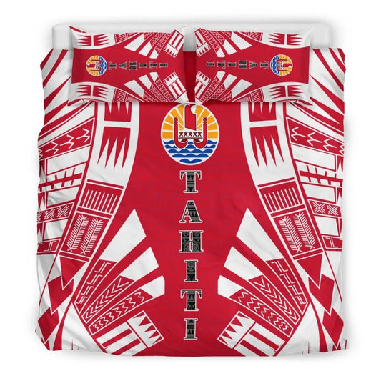 Tahiti Duvet Cover Set - Polynesian Tattoo Flag