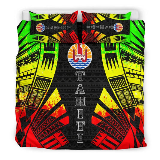 Tahiti Duvet Cover Set - Polynesian Tattoo Reggae