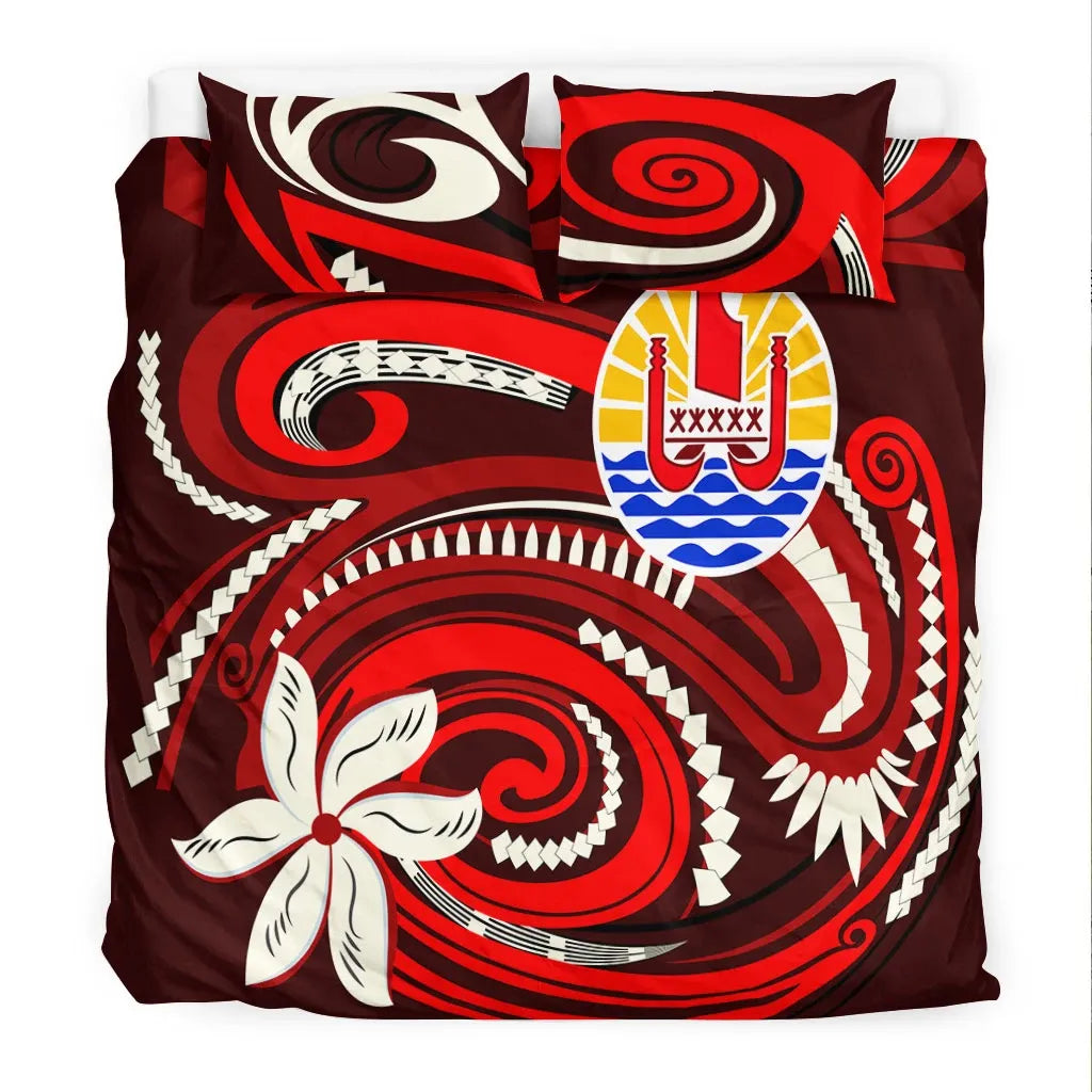 Tahiti Bedding Set - Vortex Style Red Color