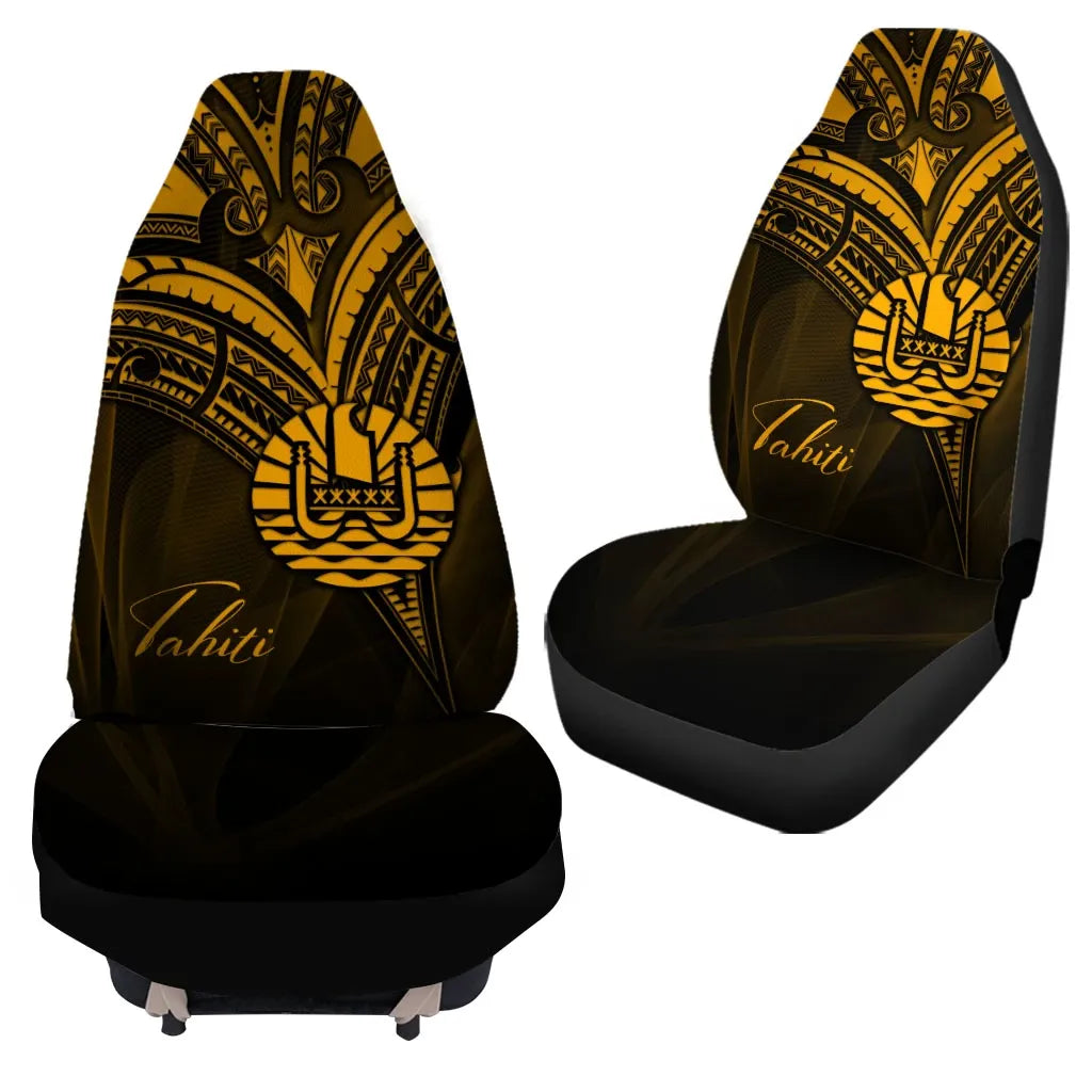 Tahiti Car Seat Cover - Gold Color Cross Style