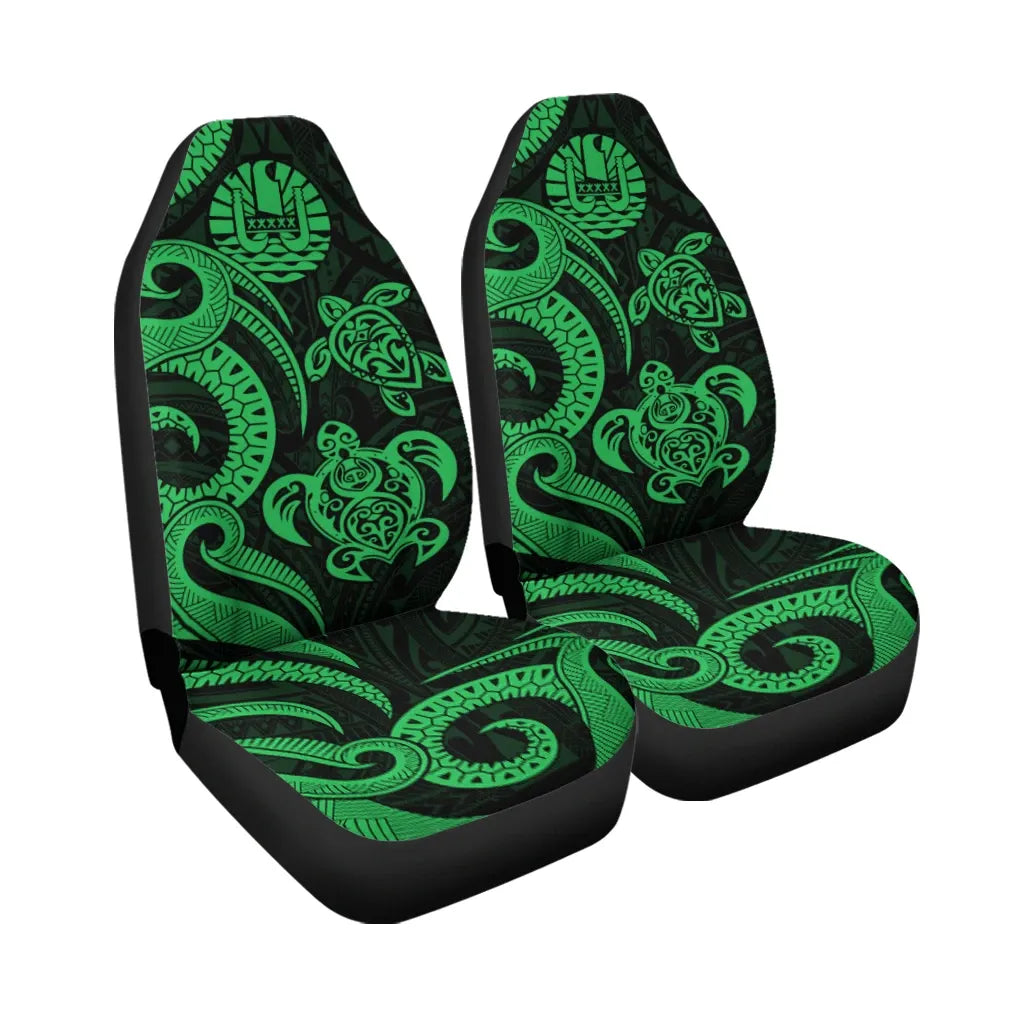 Tahiti Car Seat Covers - Green Tentacle Turtle
