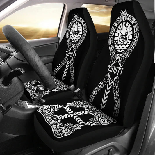 Tahiti Car Seat Covers - Tahiti Flag Polynesian Tribal