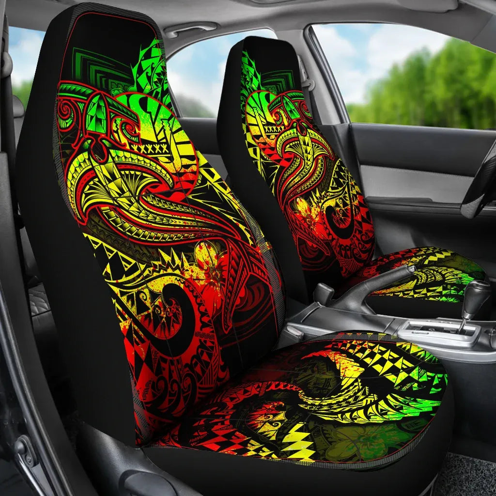 Tahiti Car Seat Covers - Reggae Shark Polynesian Tattoo
