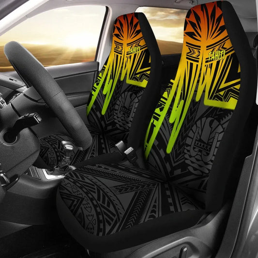 Tahiti Car Seat Covers - Tahiti Seal In Heartbeat Patterns Style (Reggae)