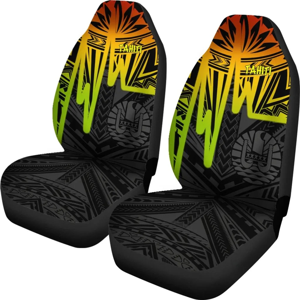 Tahiti Car Seat Covers - Tahiti Seal In Heartbeat Patterns Style (Reggae)