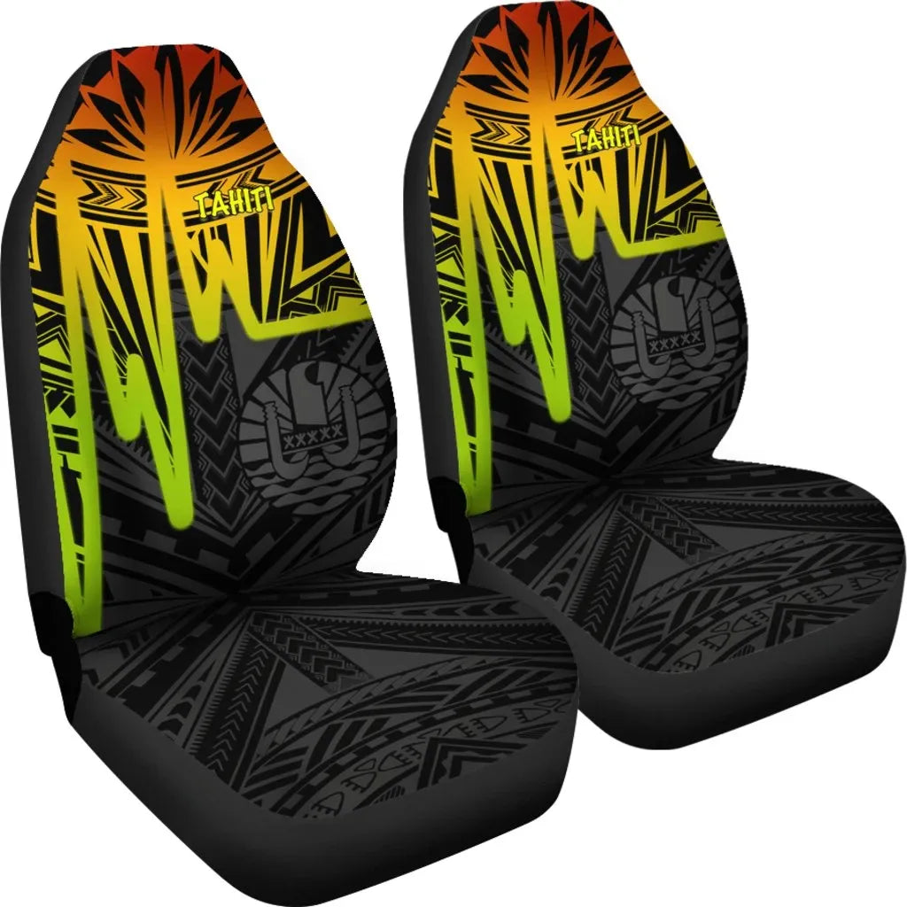 Tahiti Car Seat Covers - Tahiti Seal In Heartbeat Patterns Style (Reggae)