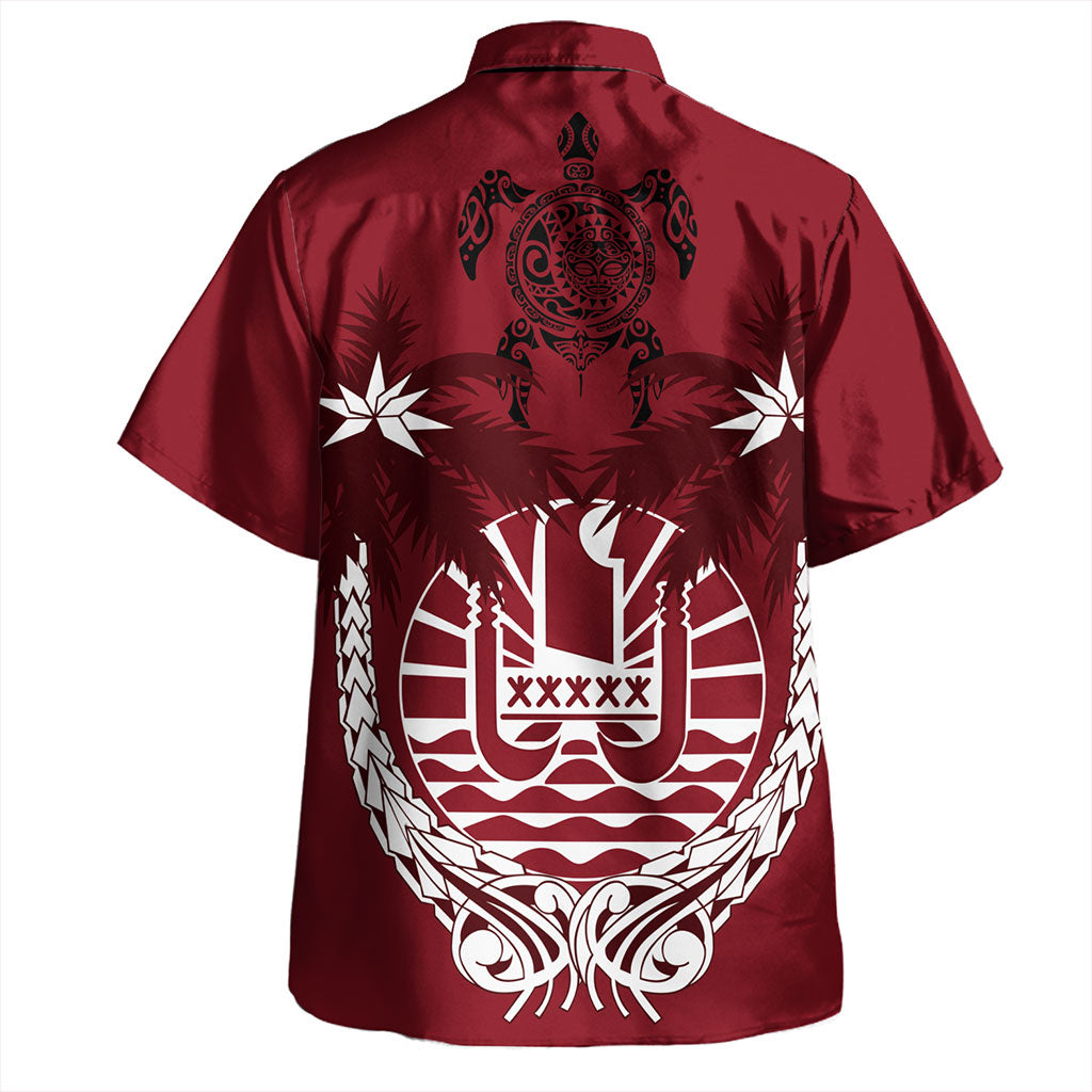 Tahiti Hawaiian Shirt Tribal Fabric And Coat Of Arms