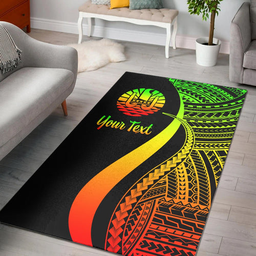Tahiti Custom Personalised Area Rug - Reggae Polynesian Tentacle Tribal Pattern