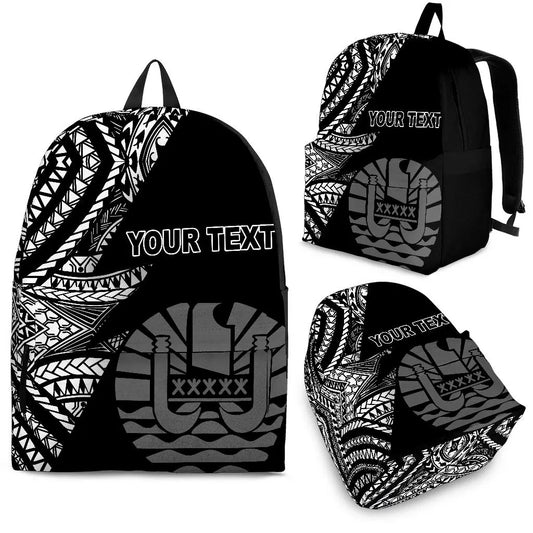 Tahiti Custom Personalised Backpack Flash Black