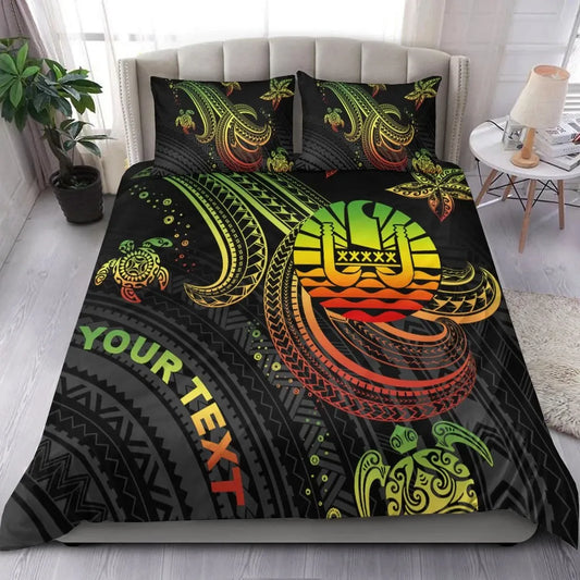 Tahiti Custom Personalised Bedding Set - Reggae Turtle