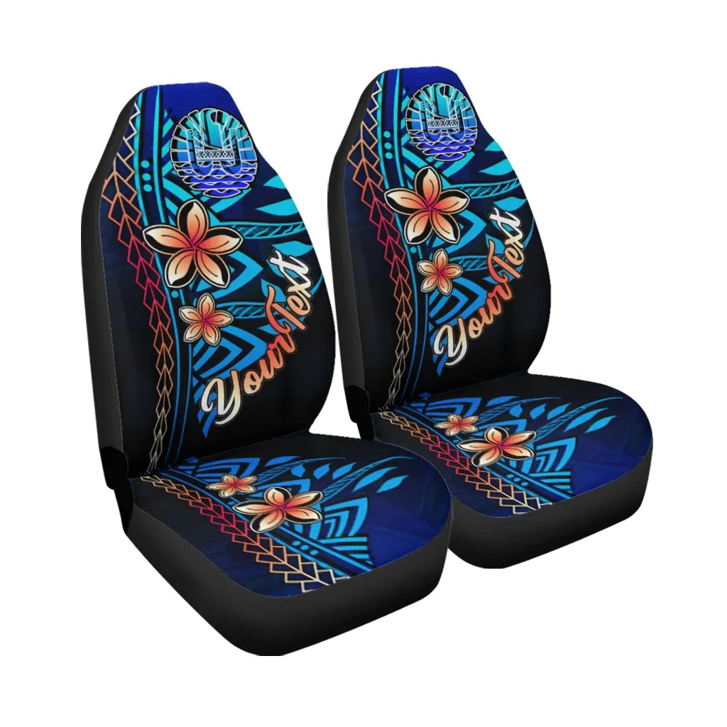 Tahiti Custom Personalised Car Seat Covers - Vintage Tribal Mountain