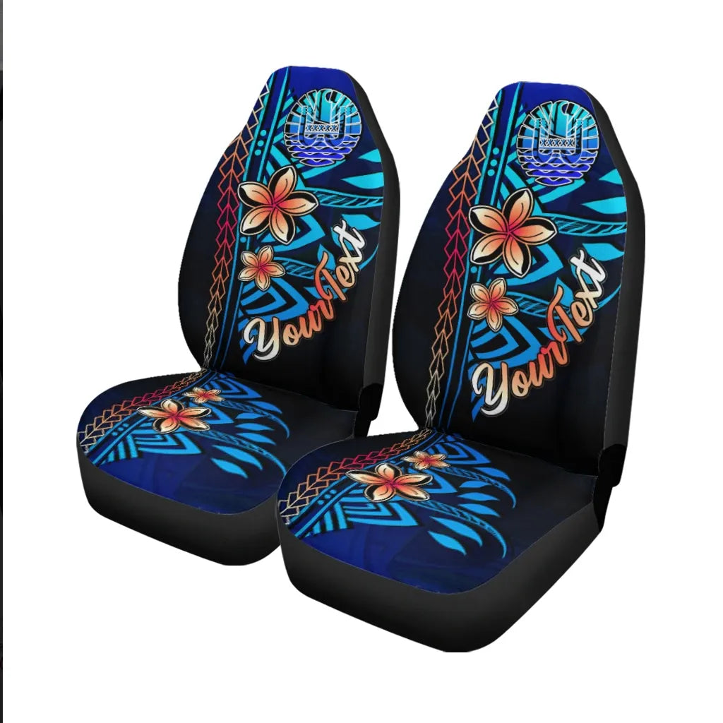 Tahiti Custom Personalised Car Seat Covers - Vintage Tribal Mountain