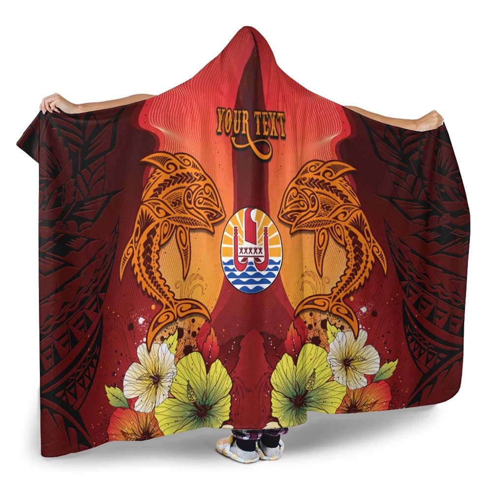 Tahiti Custom Personalised Hooded Blankets - Tribal Tuna Fish