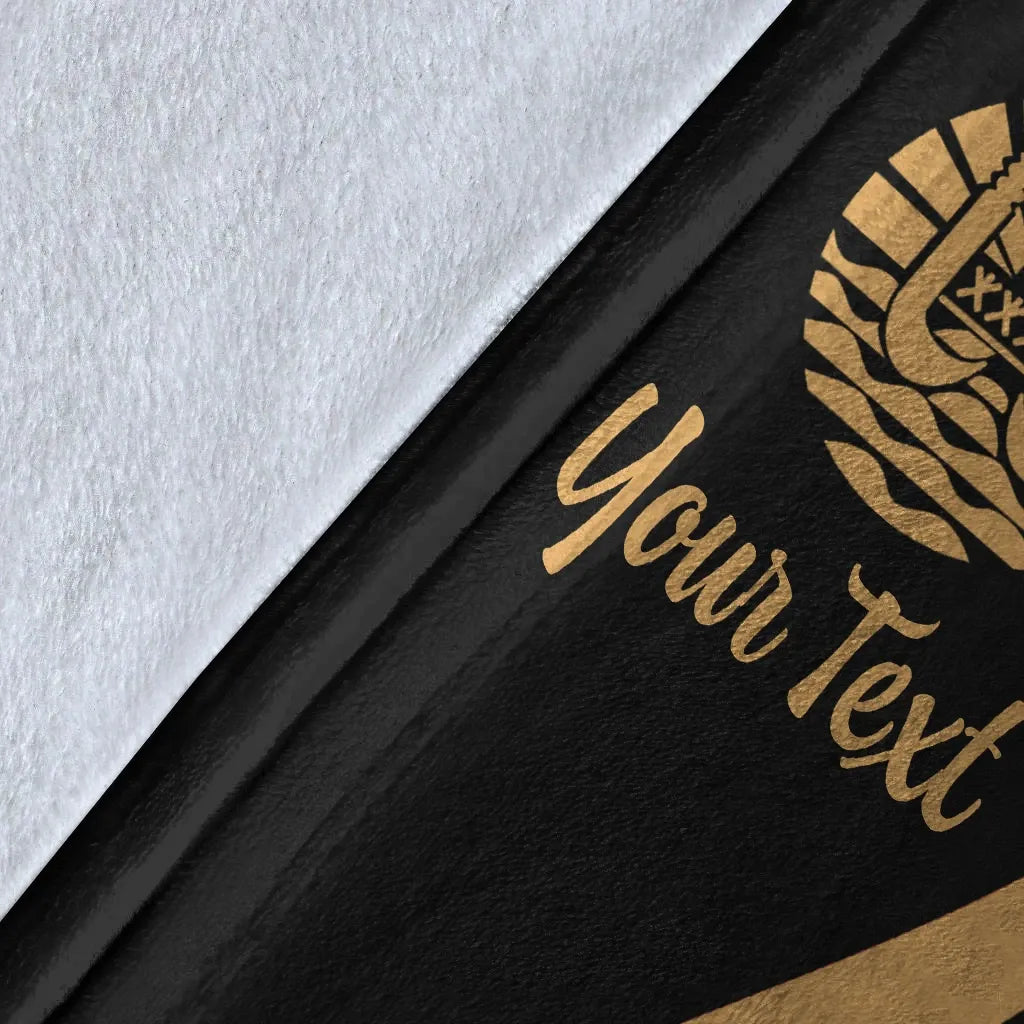 Tahiti Custom Personalised Premium Blanket - Gold Polynesian Tentacle Tribal Pattern
