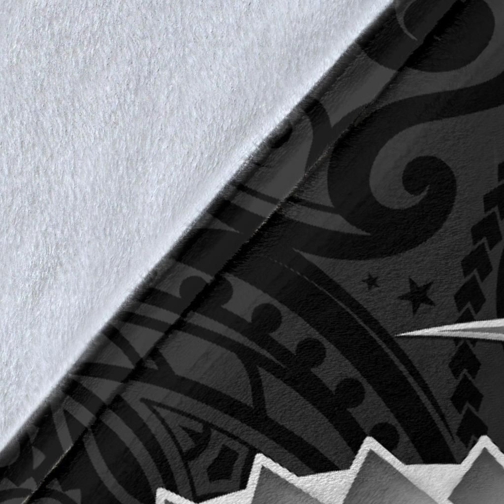 Tahiti Custom Personalised Premium Blanket - Tahiti Seal Polynesian Patterns Plumeria (Black)