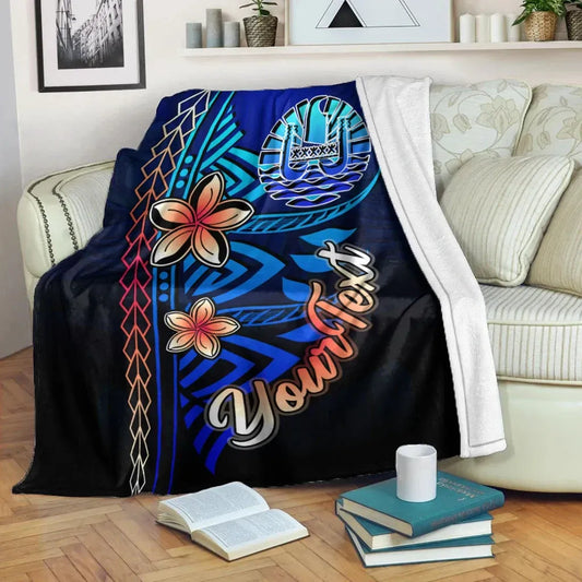 Tahiti Custom Personalised Premium Blanket - Vintage Tribal Mountain