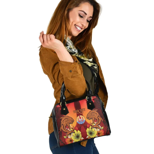 Tahiti Custom Personalised Shoulder Handbag - Tribal Tuna Fish