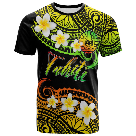 Tahiti Custom Personalised T-Shirt - Plumeria Polynesian Vibe Reggae