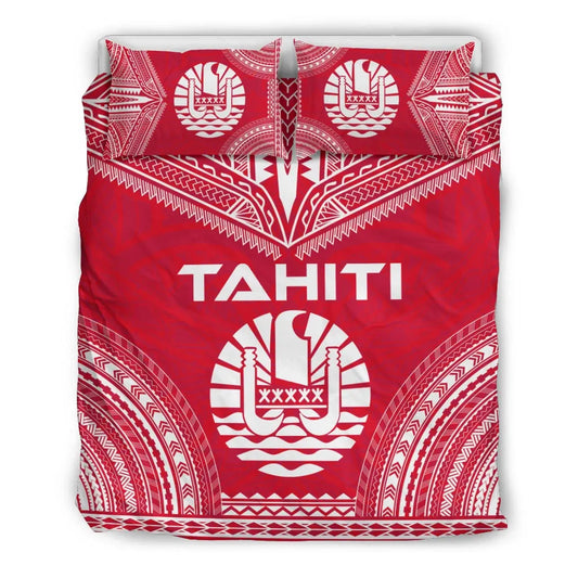 Tahiti Flag Polynesian Chief Duvet Cover Set